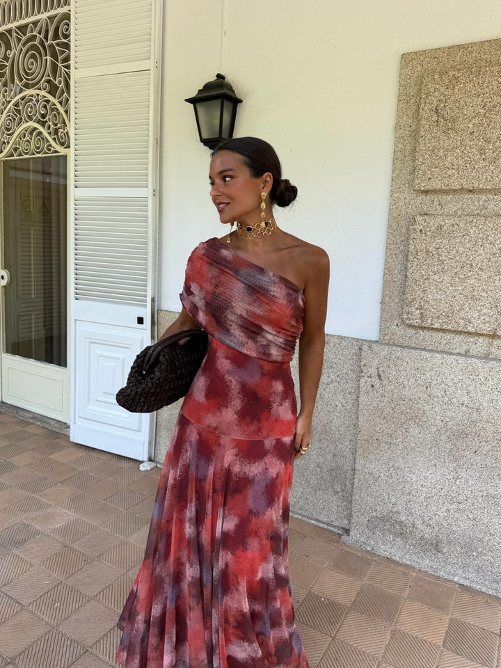 Martina - Vestido largo de un solo hombro